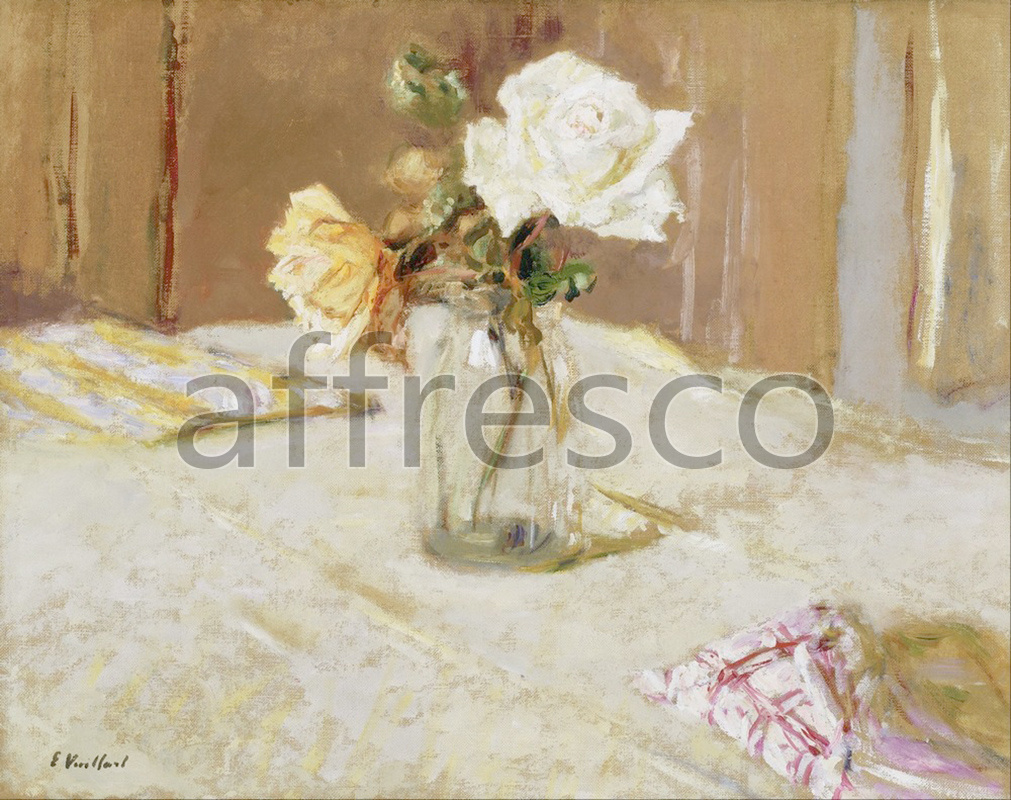 Каталог Аффреско, НатюрмортEdouard Vuillard, Roses in a Glass Vase | арт. Edouard Vuillard, Roses in a Glass Vase