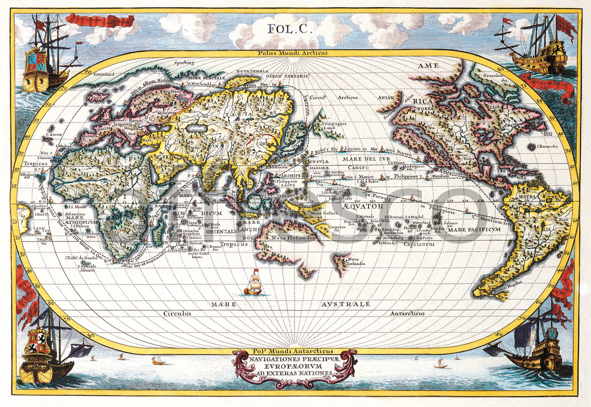 Фрески, Старинная карта мира