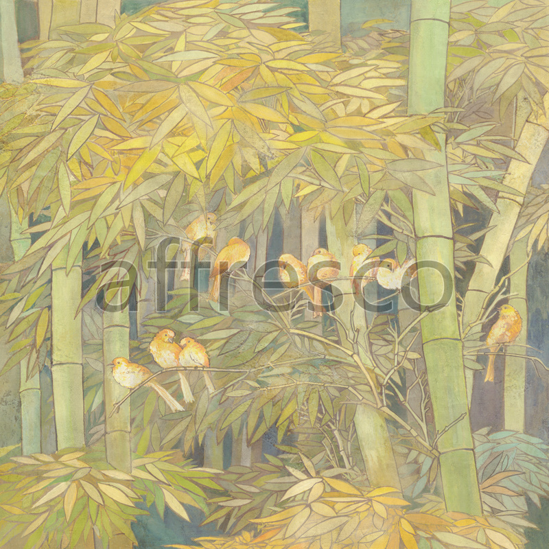 Фрески, Птицы на стеблях бамбука