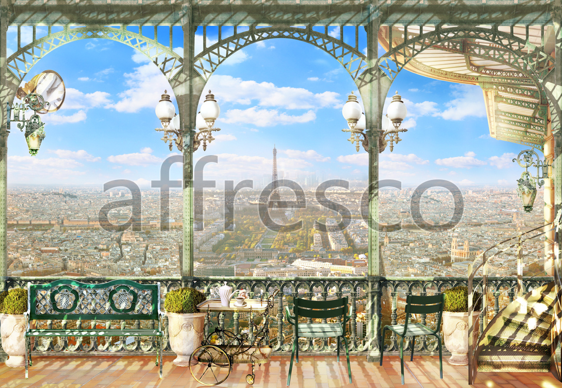 Фрески, Вид с балкона на Париж