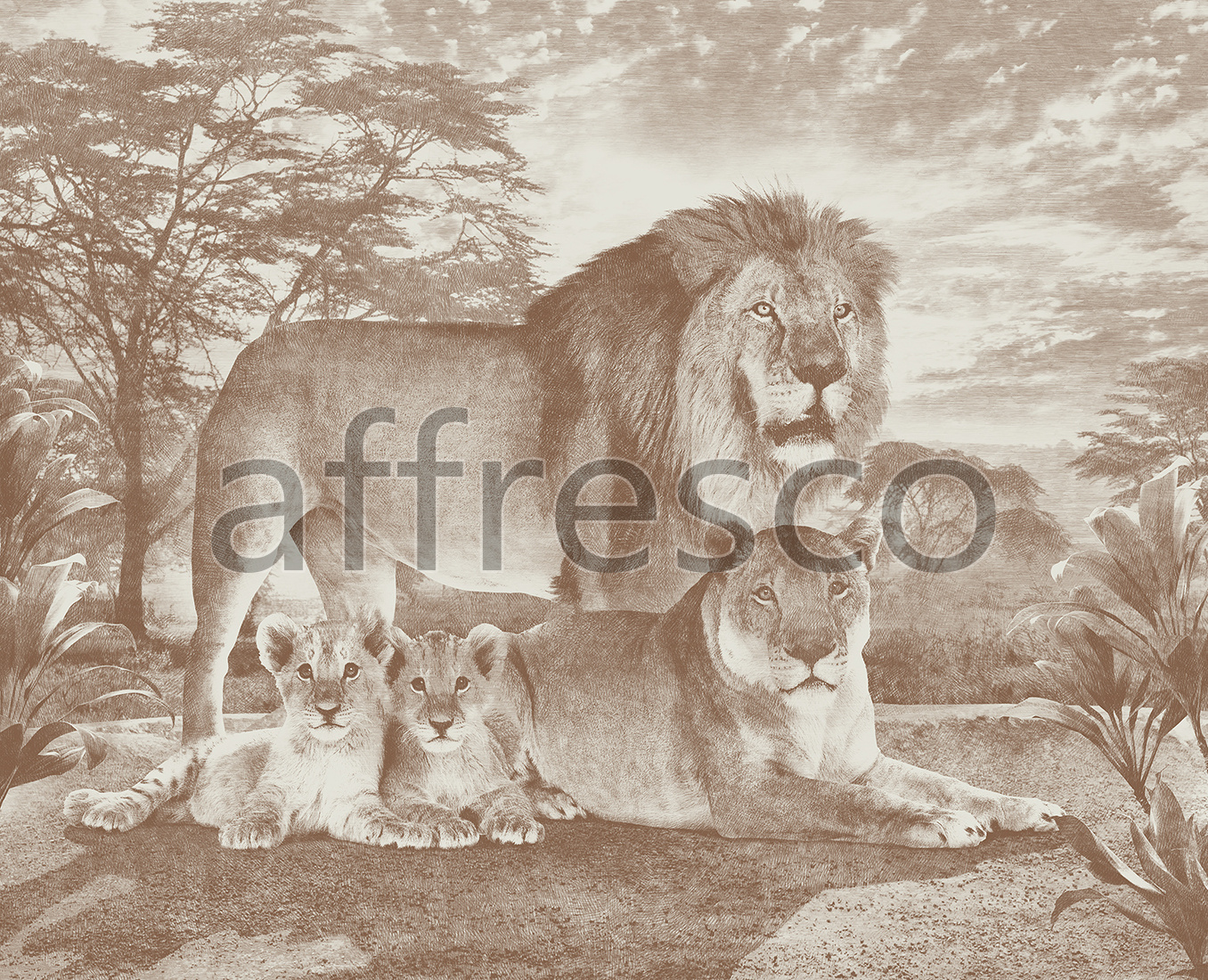 Фрески, Семья льва