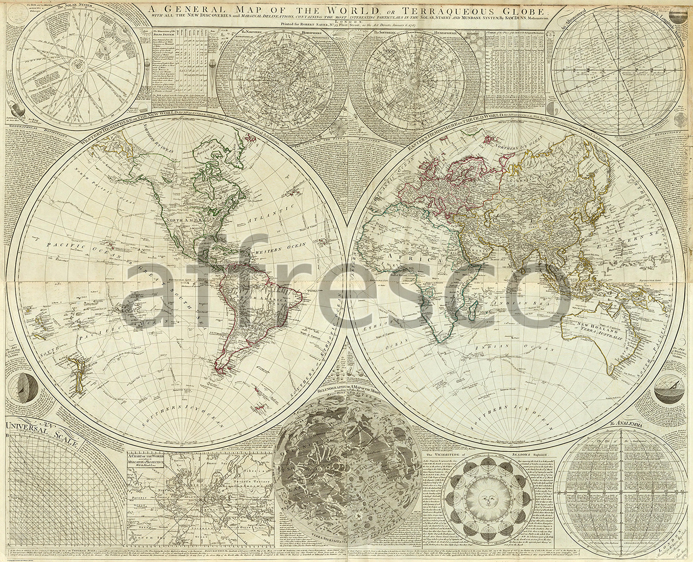 Фрески, Карта с черчежом