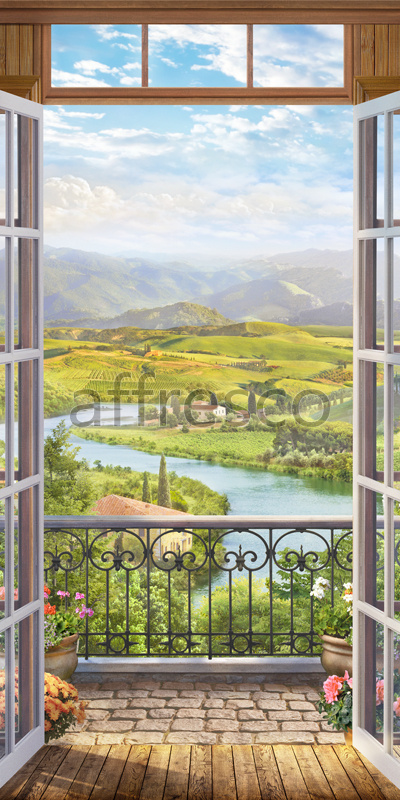 Фрески, Вид с балкона на итальянскую речку