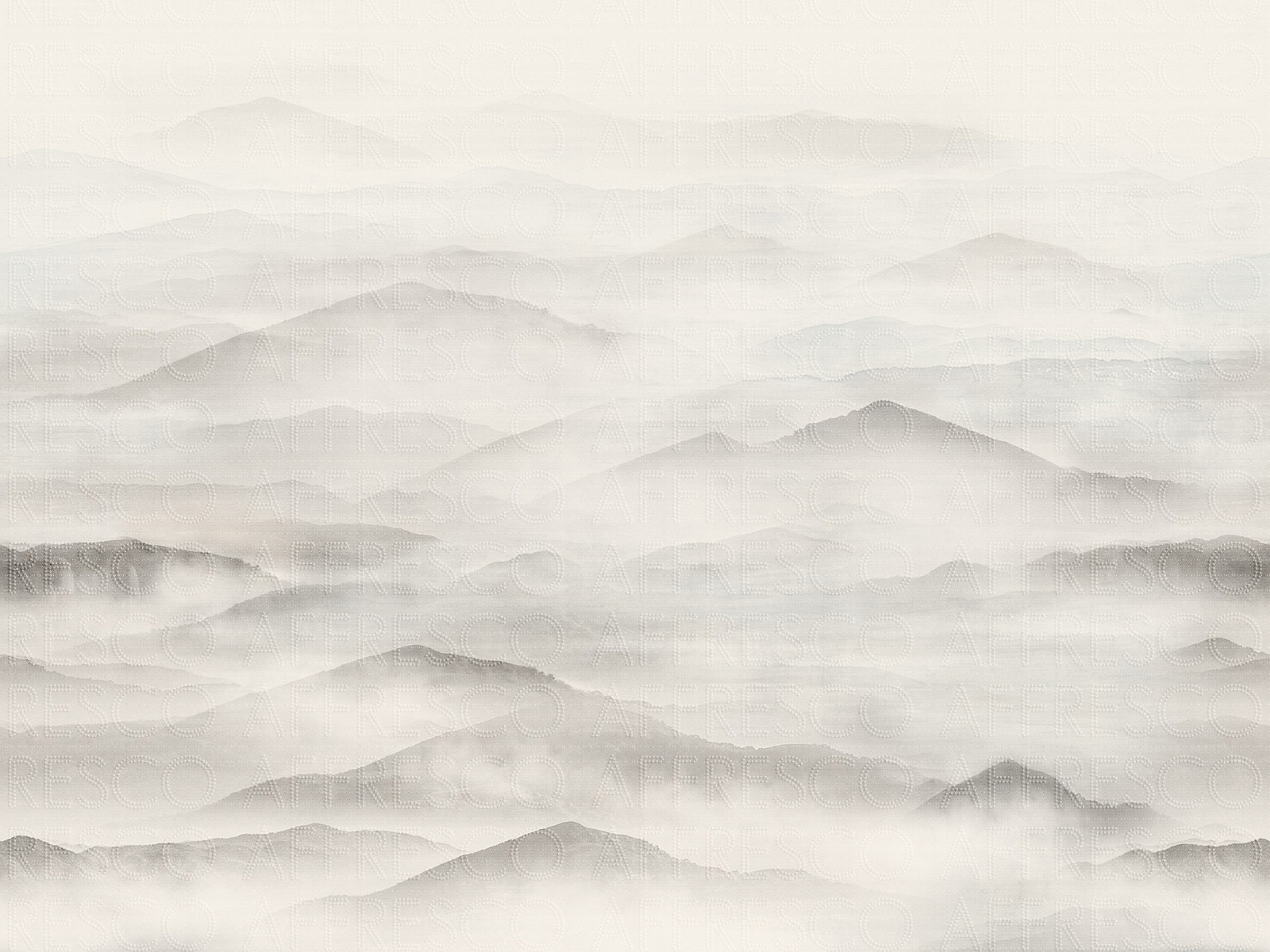 Бесшовные дизайнерские обои, Серые горы в тумане