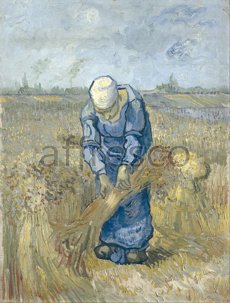Каталог Аффреско, Импрессионисты и постимпрессионистыВинсент Ван Гог, Крестьянка вяжет снопы | арт. Vincent van Gogh, Peasant woman binding sheaves after Millet