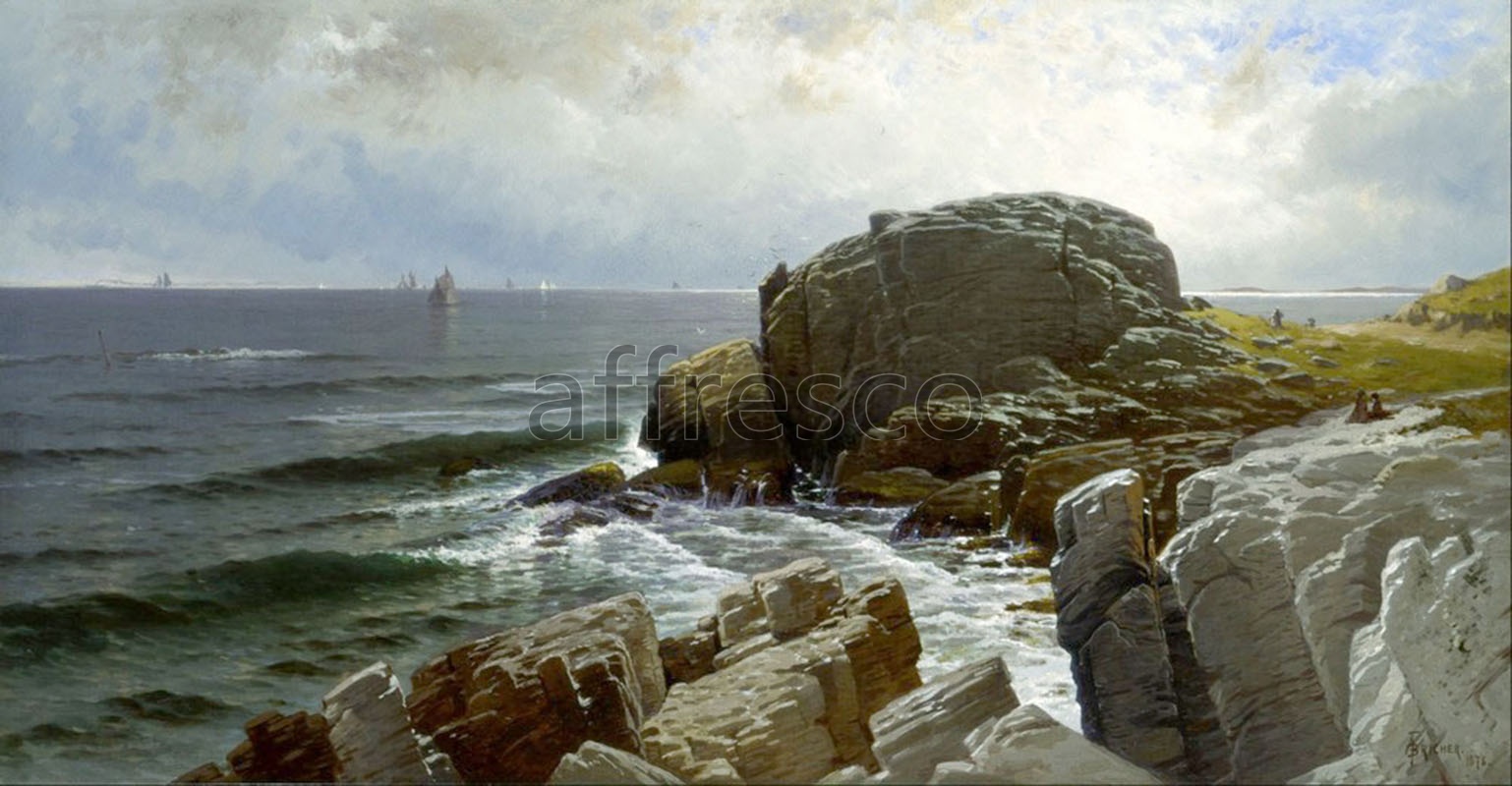 Каталог Аффреско, Морские пейзажиAlfred Thompson Bricher, Castle Rock Marblehead | арт. Alfred Thompson Bricher, Castle Rock Marblehead
