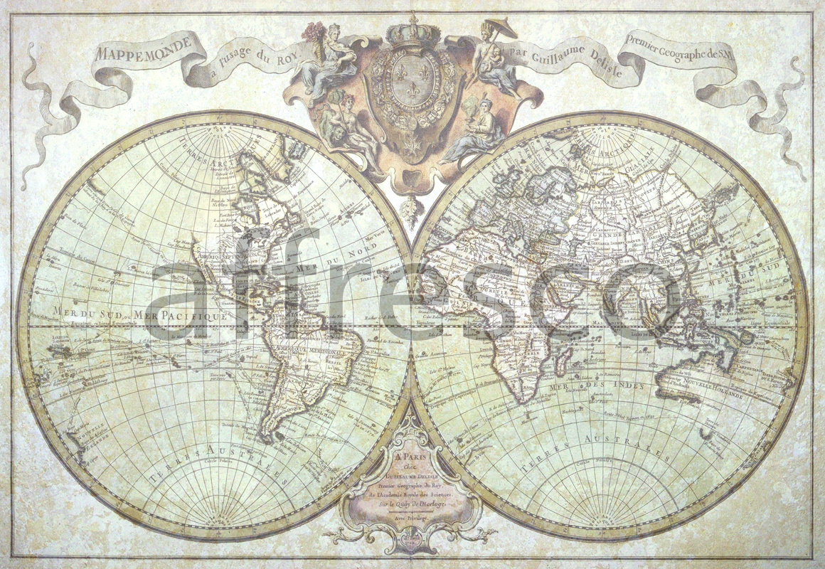 Фрески и фотообои, Старинная карта мира