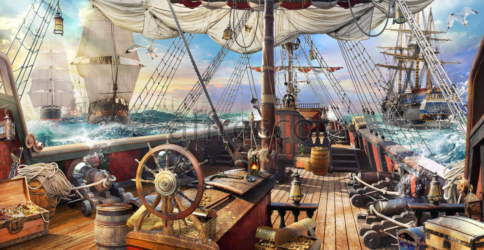 Фрески и фотообои, Палуба пиратского корабля
