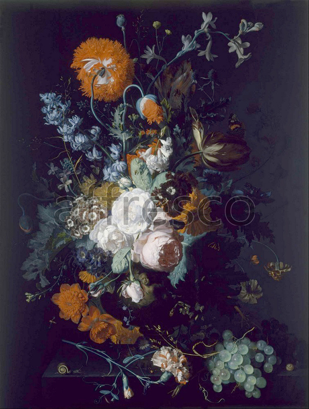 Каталог Аффреско, НатюрмортJan van Huysum, Still Life of Flowers and Fruit | арт. Jan van Huysum, Still Life of Flowers and Fruit