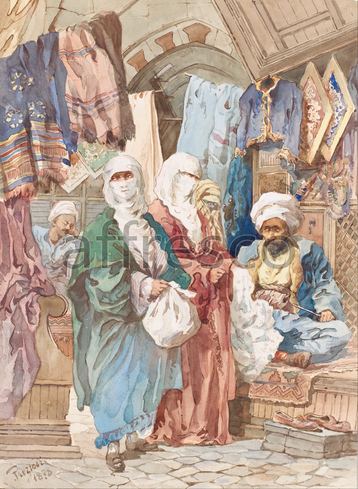 Каталог Аффреско, Жанровые сценыАмадео Прециози, Шелковый базар | арт. Amadeo Preziosi, The Silk Bazaar