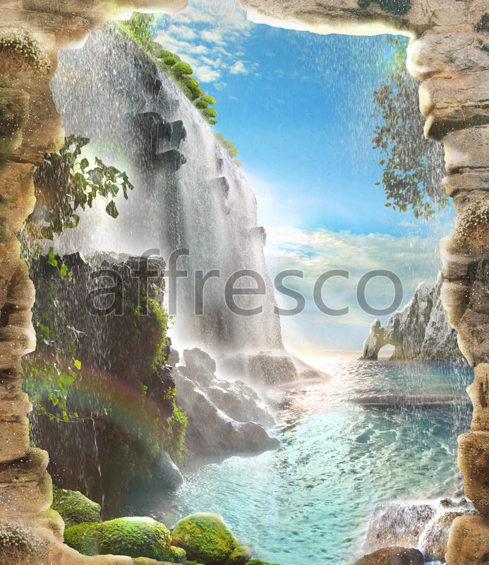 Фреска и фотообои Водопад у залива
