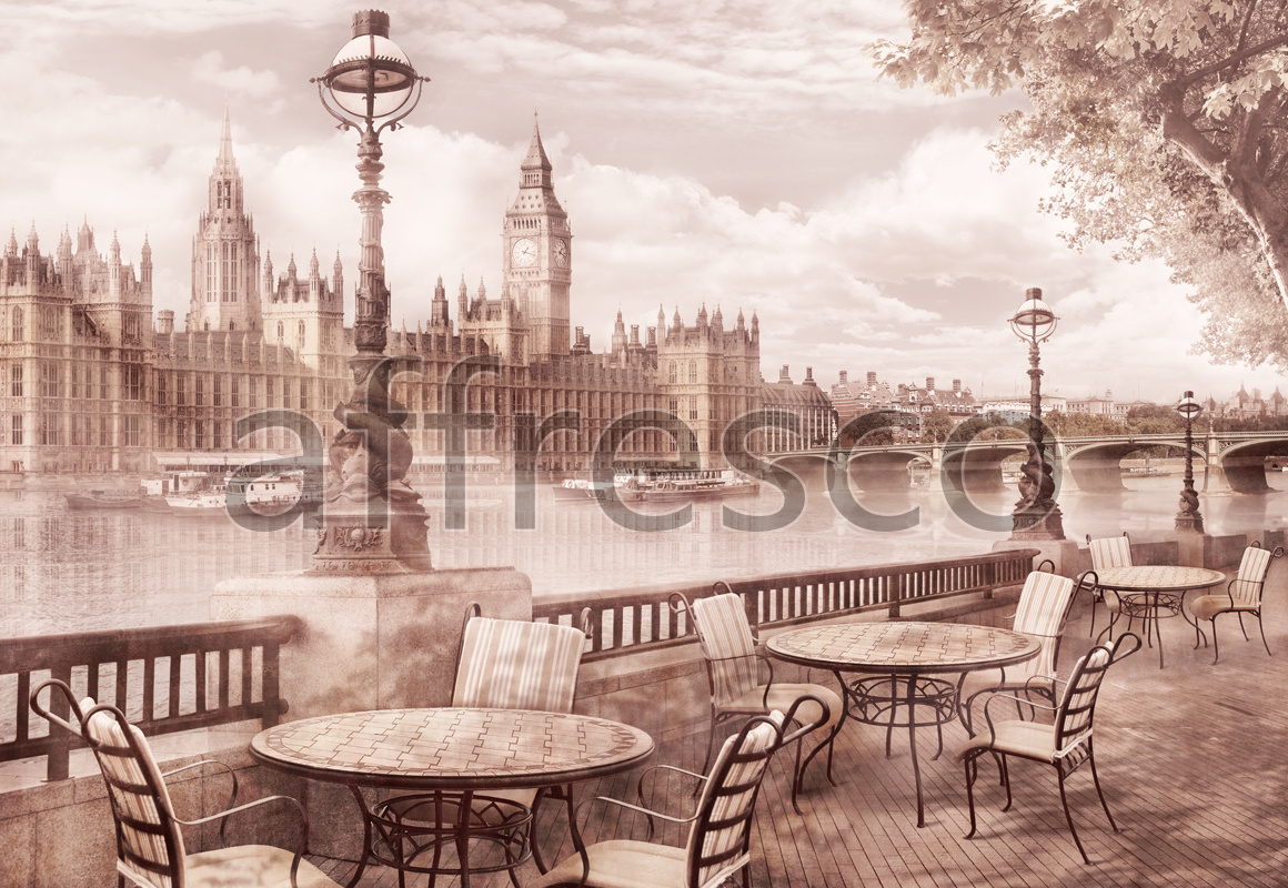 Фрески и фотообои, Столики на лондонской набережной