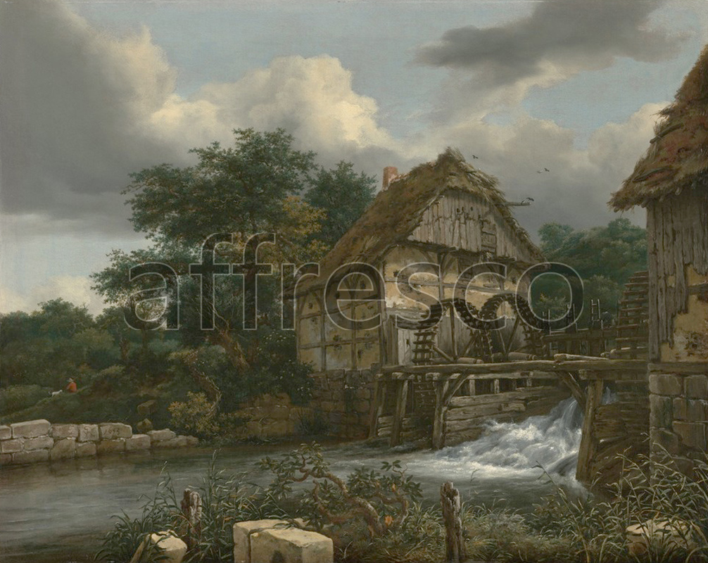 Каталог Аффреско, Классические пейзажиЯкоб ван Рёйсдал | арт. Jacob van Ruisdael, Two Watermills and an Open Sluice