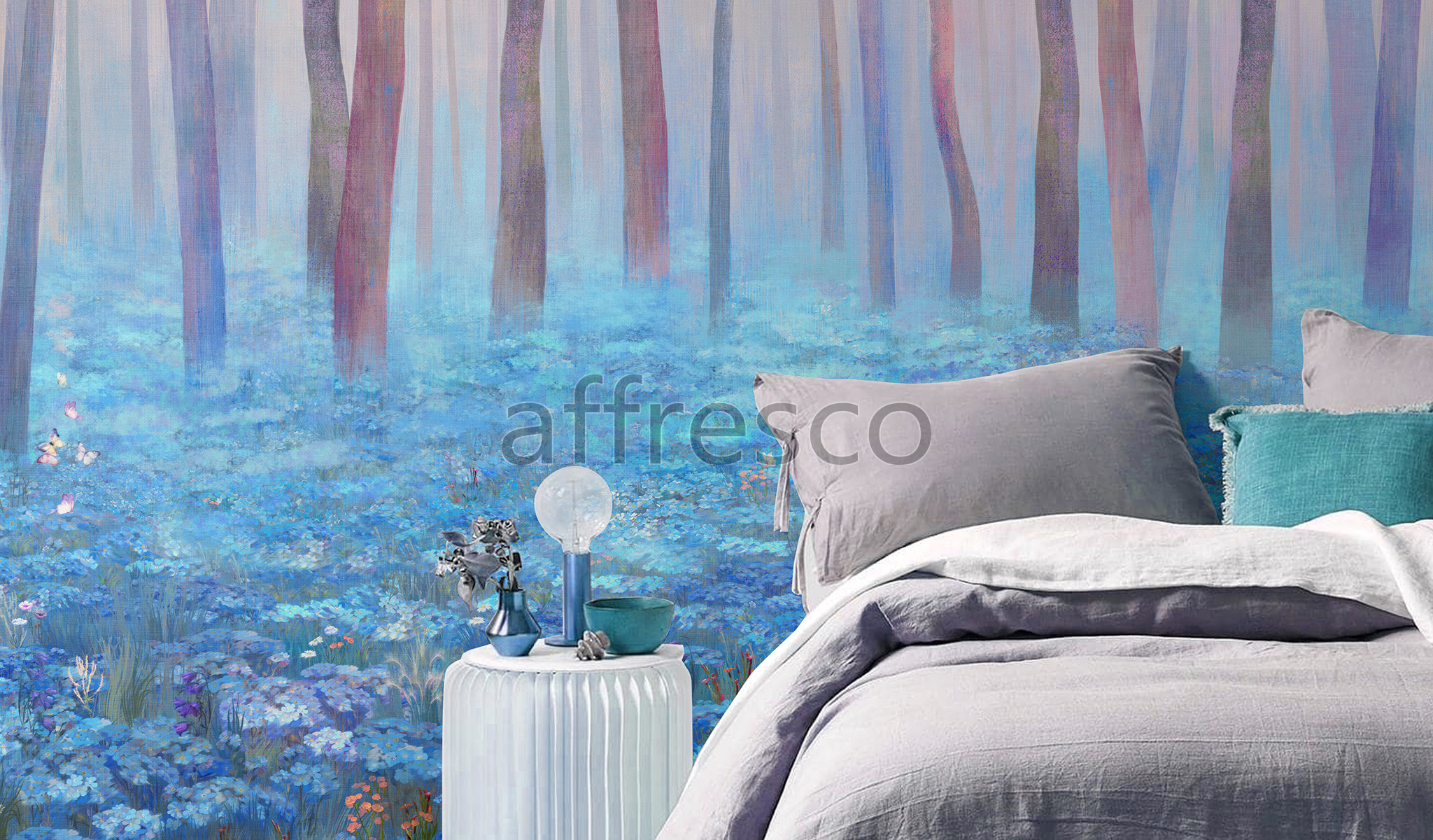 Бесшовные дизайнерские обои, Forest with Forget-me-nots