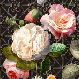 Ванная комната. Обои из коллекции ЦВЕТАРИУМ, арт. Rose Color 2