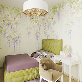 Спальня. Обои из каталоага Dream Forest, арт. AB53-COL3