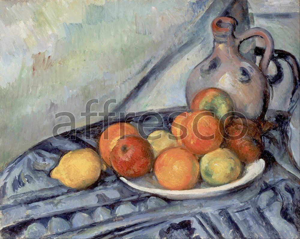 Каталог Аффреско, Импрессионисты и постимпрессионистыПоль Сезанн, Фрукты и кувшин на столе | арт. Paul Cezanne, Fruit and a Jug on a Table