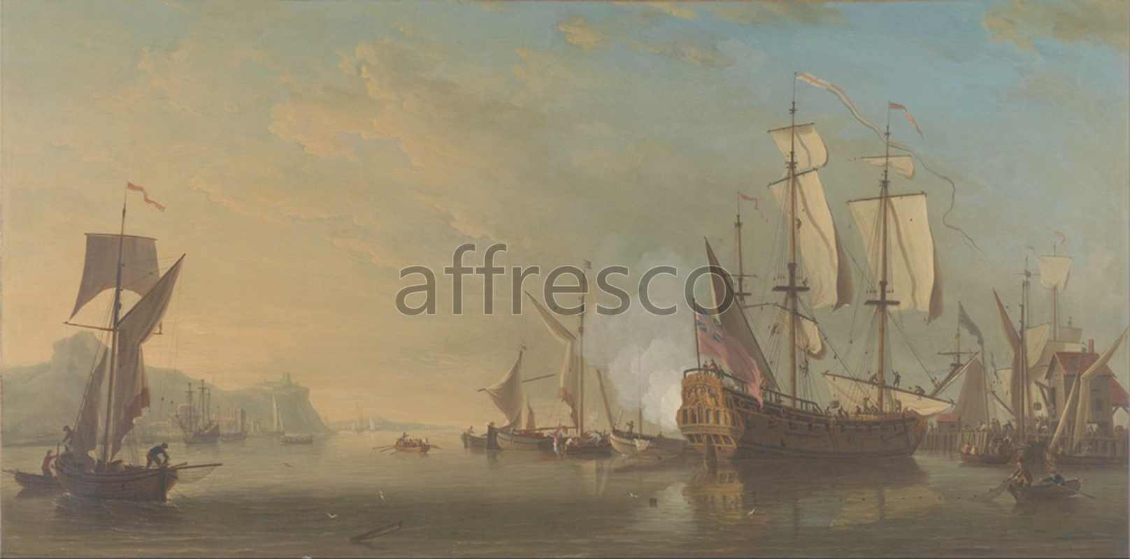 Каталог Аффреско, Морские пейзажиSamuel Scott, Shipping off Dover | арт. Samuel Scott, Shipping off Dover