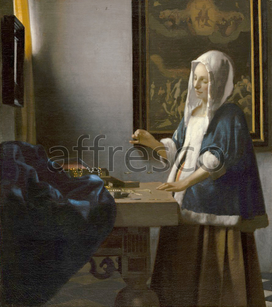 Каталог Аффреско, Жанровые сценыЯн Вермеер, Женщина держащая весы | арт. Johannes Vermeer, Woman Holding a Balance