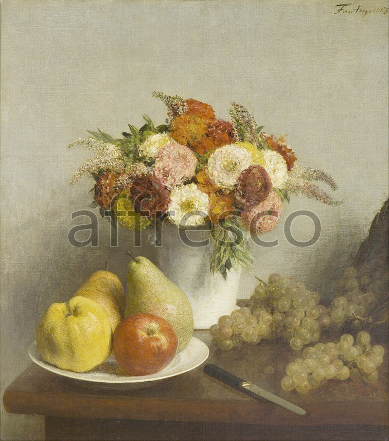 Каталог Аффреско, НатюрмортHenri Fantin Latour, Flowers and Fruit | арт. Henri Fantin Latour, Flowers and Fruit