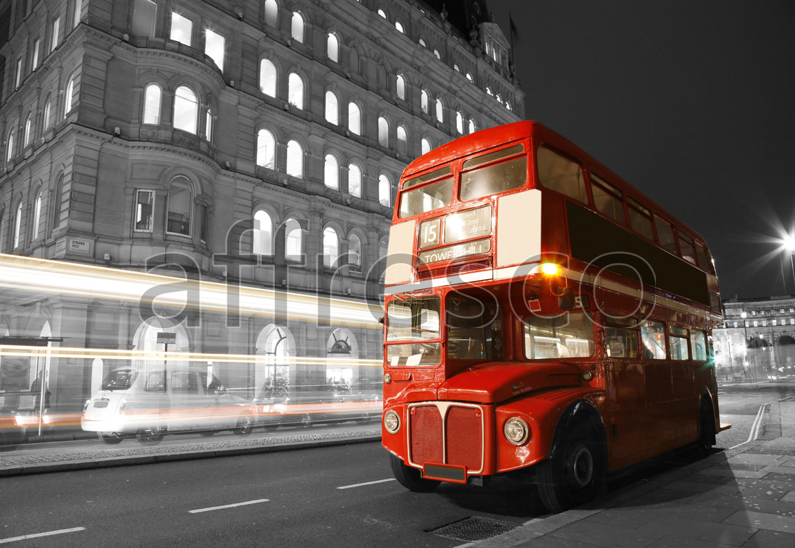Фрески и фотообои, Красный двухэтажный автобус
