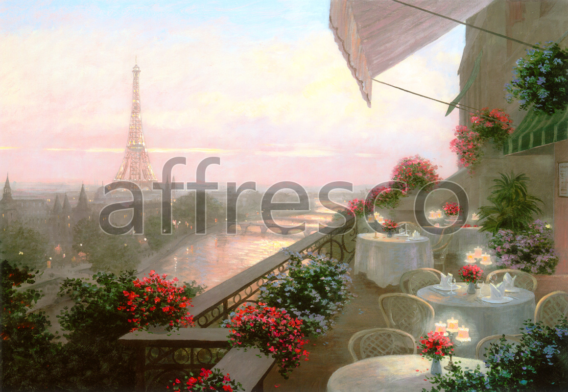 Фрески и фотообои, Вечернее кафе Парижа