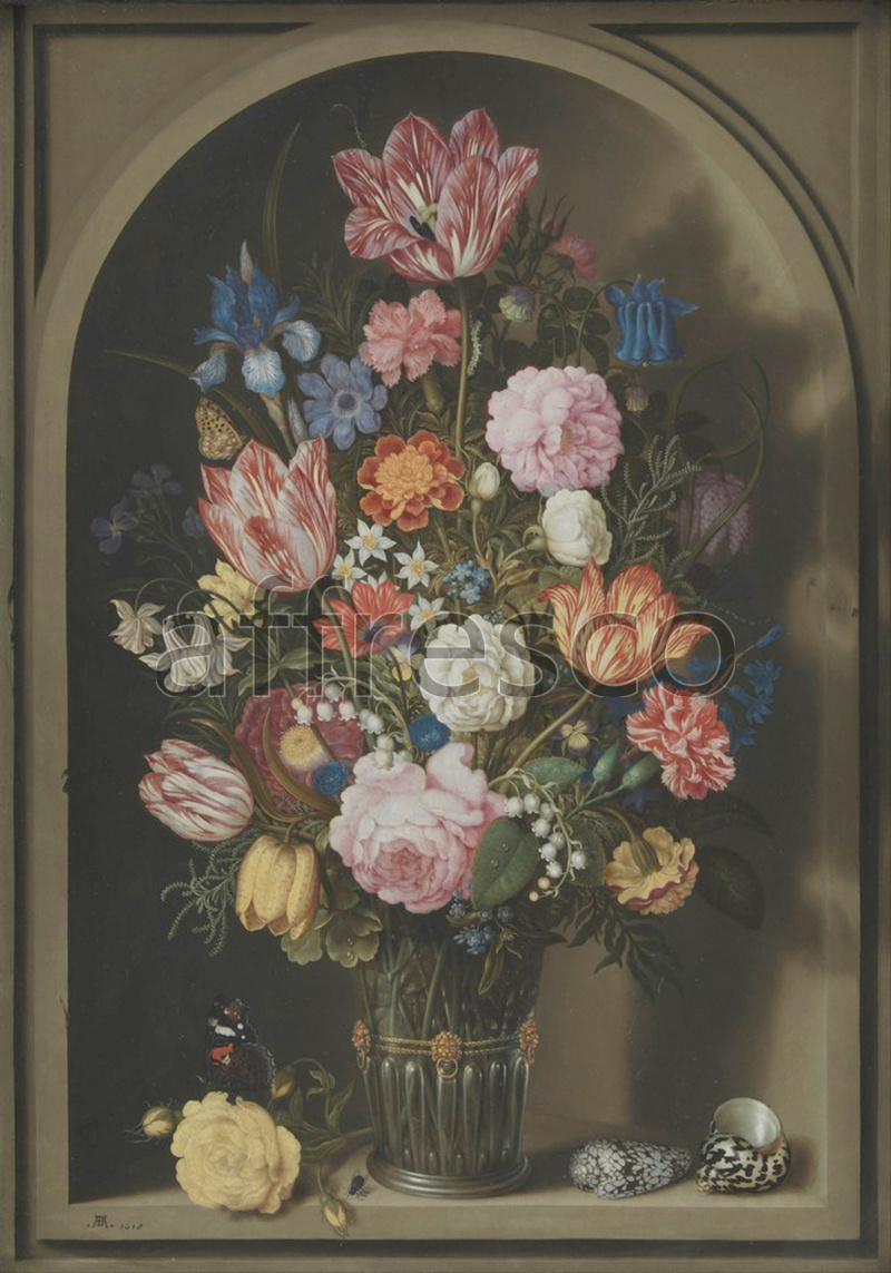 Каталог Аффреско, НатюрмортAmbrosius Bosschaerts the Elder, Bouquet of Flowers in a Stone Niche | арт. Ambrosius Bosschaerts the Elder, Bouquet of Flowers in a Stone Niche