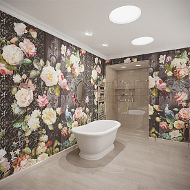 Ванная комната. Обои из коллекции ЦВЕТАРИУМ, арт. Rose Color 2