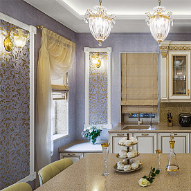 Загородный дом. Панно Fabrika19-3 и обои Modern series, арт. MS540