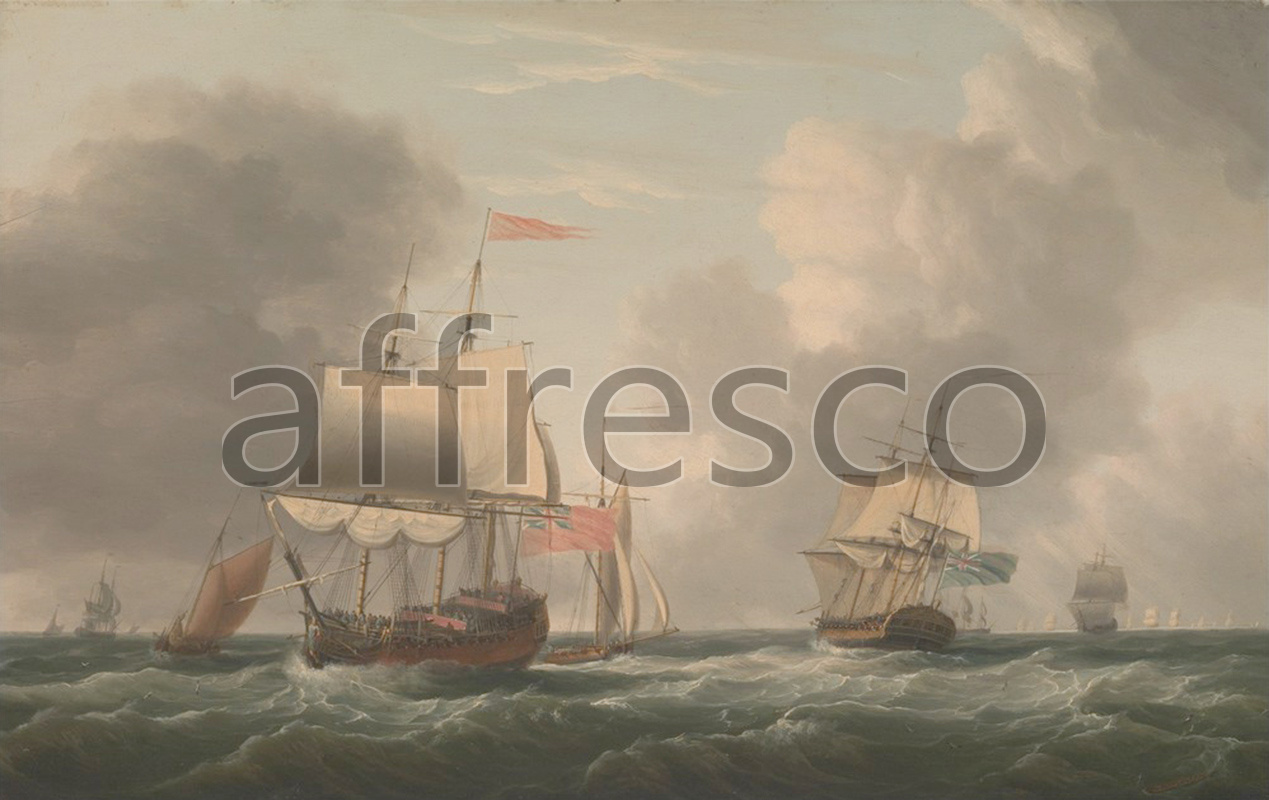 Каталог Аффреско, Морские пейзажиDominic Serres, An English Two Decker Lying Hove to with Other Ships and Vessels in a Fresh Breeze | арт. Dominic Serres, An English Two Decker Lying Hove to with Other Ships and Vessels in a Fresh Breeze