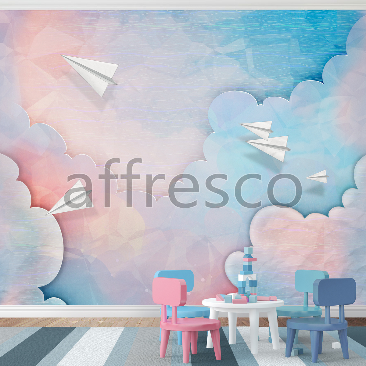 Фотообои бумажный самолетик, Арт. ZK602-COL1, фабрика обоев Affresco