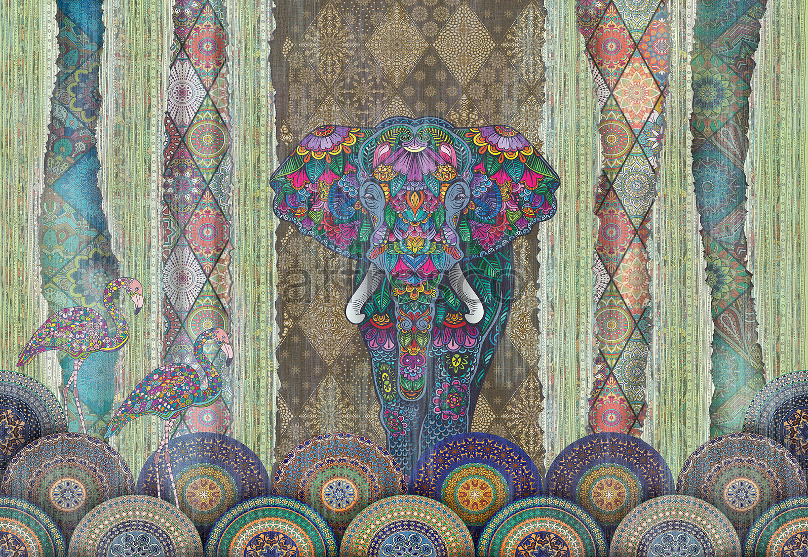 Фрески и фотообои, Стилизованный слон