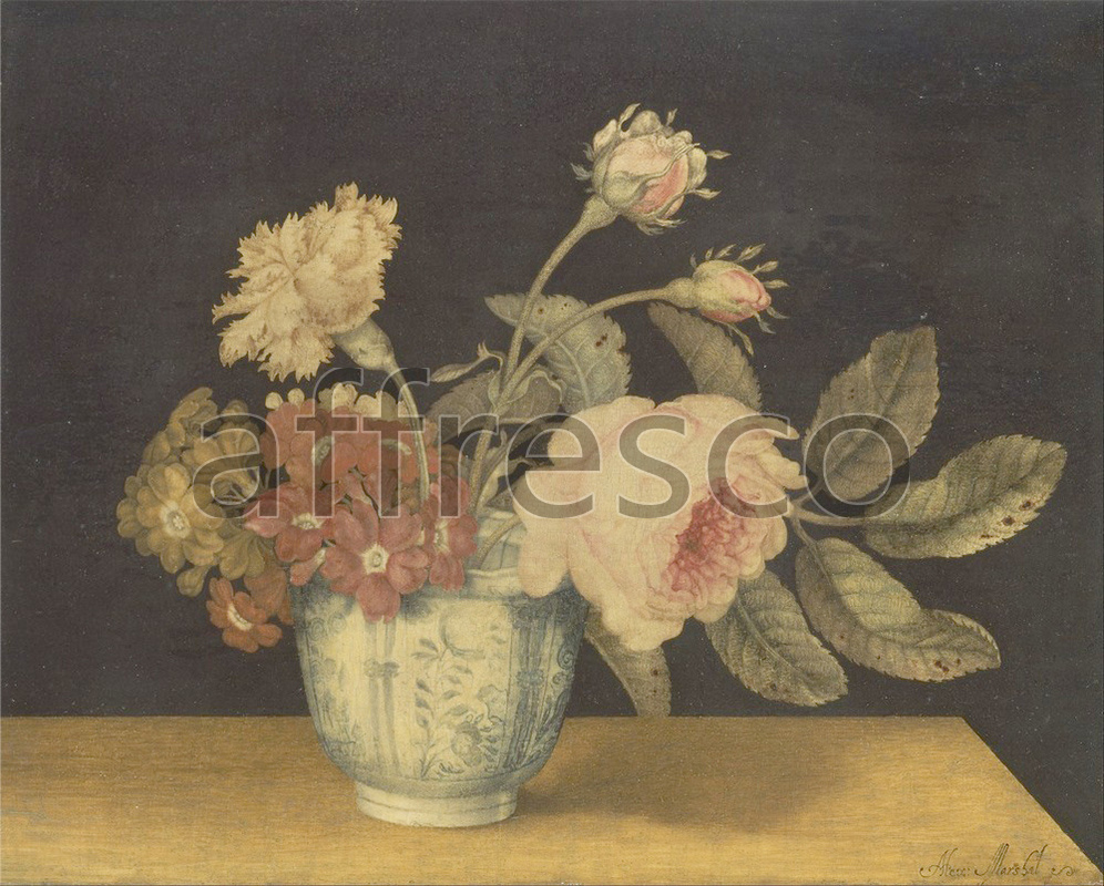 Каталог Аффреско, НатюрмортAlexander Marshal, Flowers in a Delft Jar | арт. Alexander Marshal, Flowers in a Delft Jar