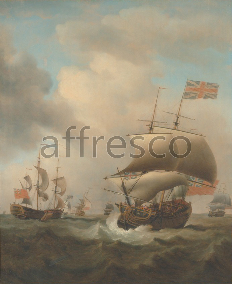 Каталог Аффреско, Морские пейзажиSamuel Scott, Shipping in a Choppy Sea | арт. Samuel Scott, Shipping in a Choppy Sea